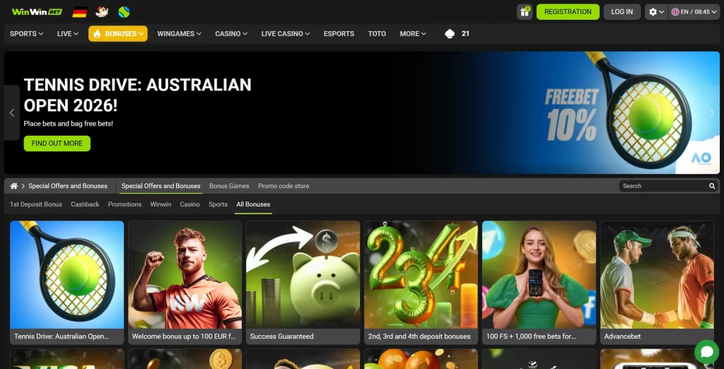 WinWin Casino bonuses