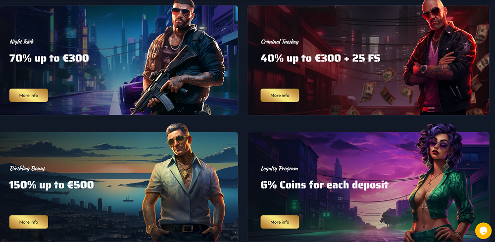 Gangsta Casino Bonuses