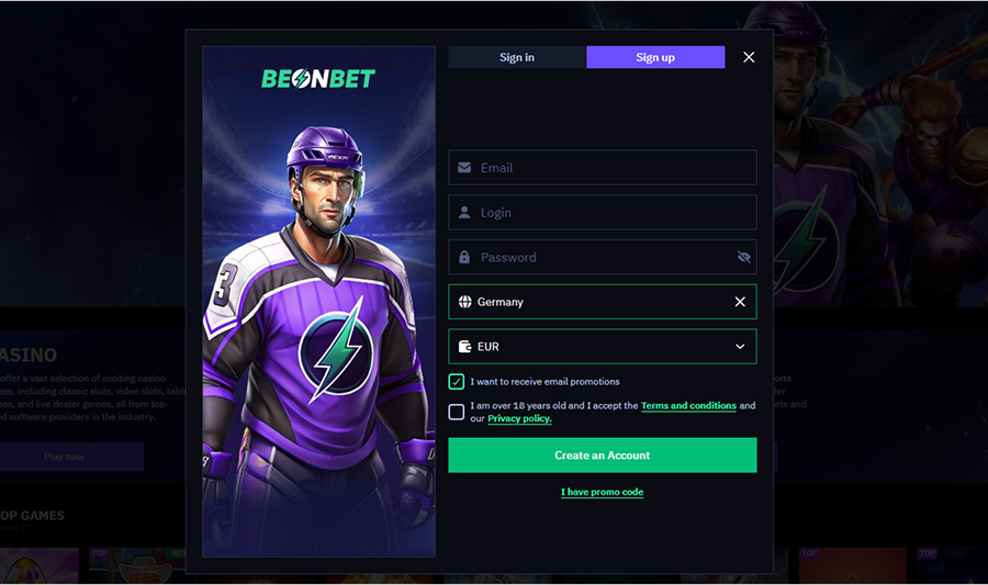 Beonbet Casino Registration