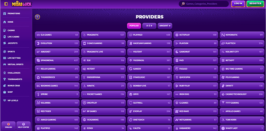 Midas Luck Providers