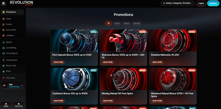 Revolution Casino Promotions