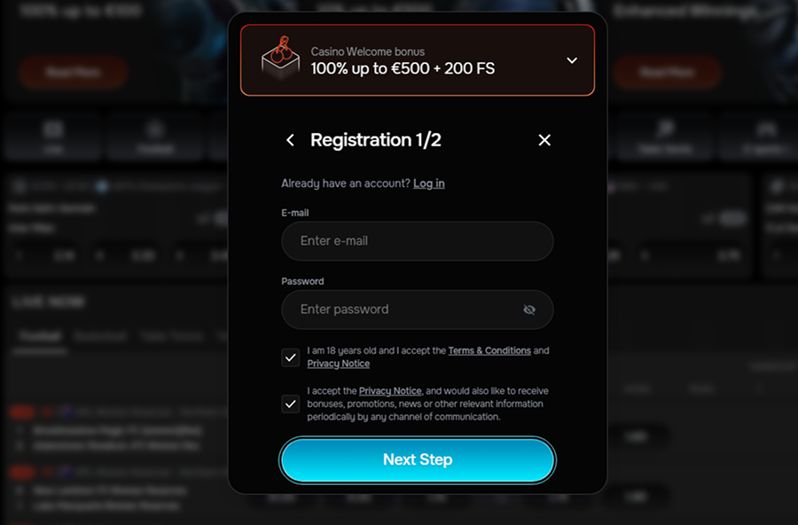 Revolution Casino Registration