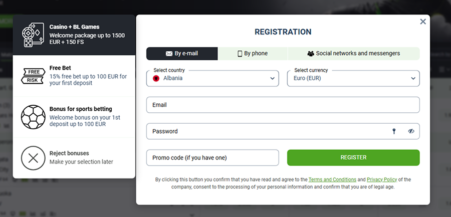 Betlabel Casino Registration