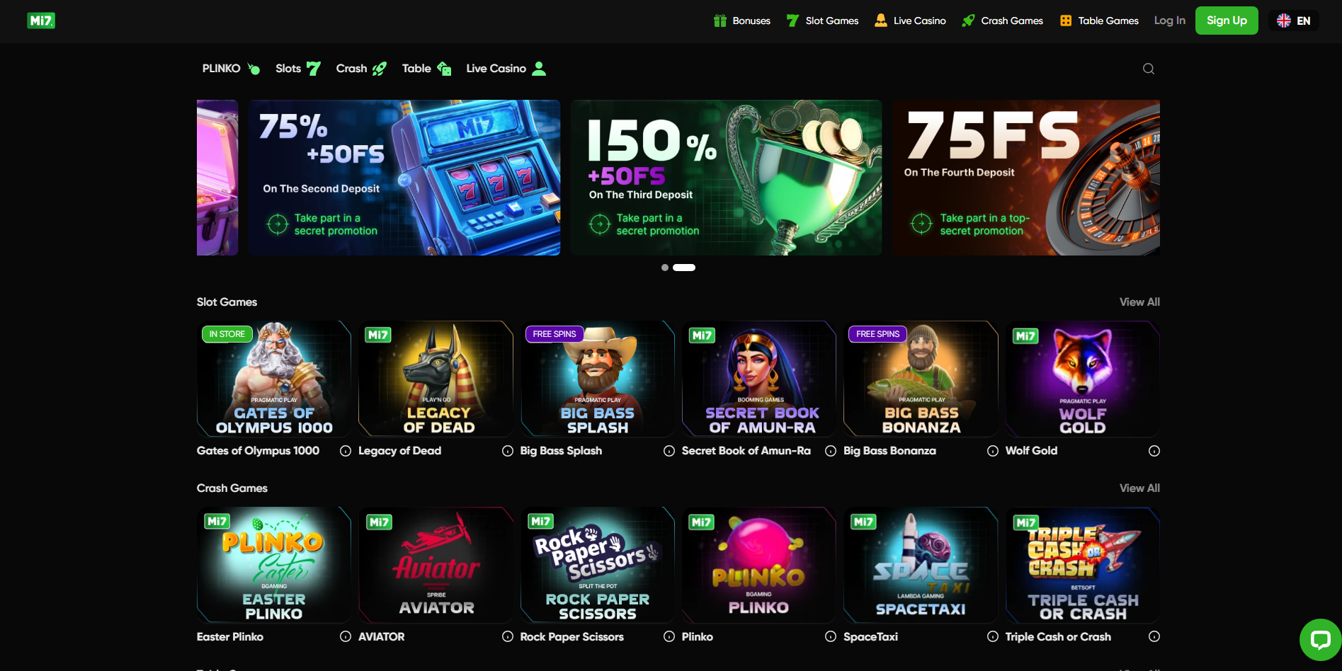 Mi7eu Casino Homepage