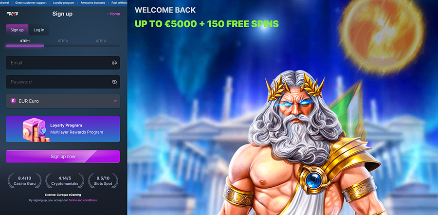 BravoPlay Casino Registration