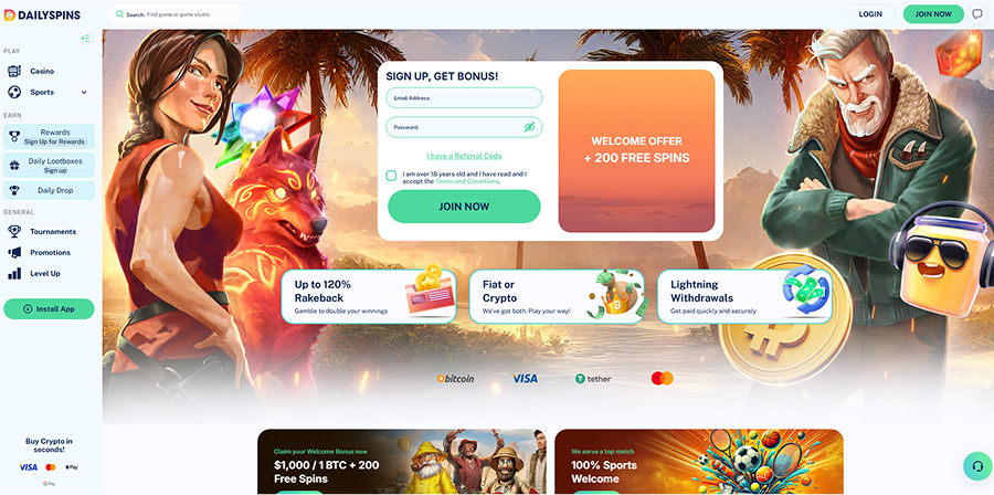 Dailyspins Casino Home