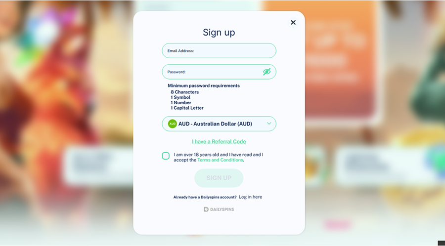 Dailyspins Casino Registration