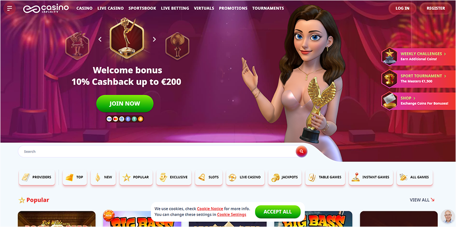 Infinity Casino Home
