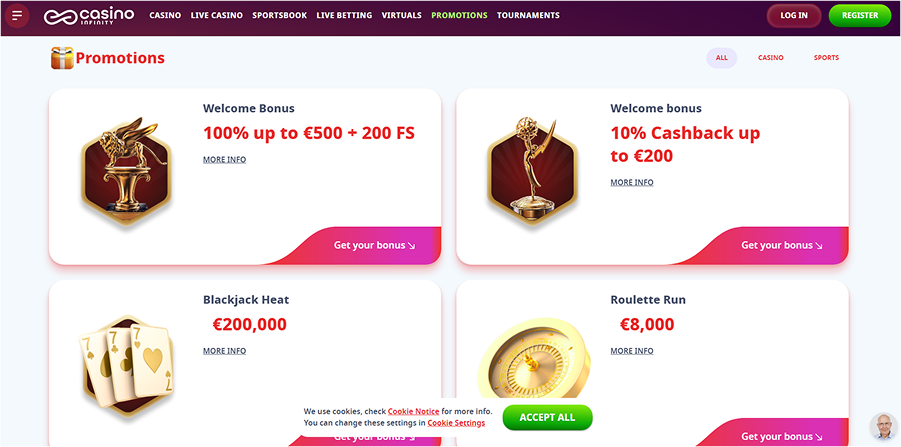 Infinity Casino Promotions