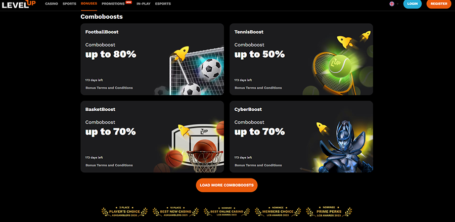 LevelUp Casino Bonuses