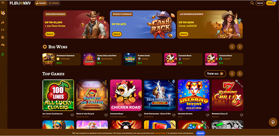 Playjonny Casino Home