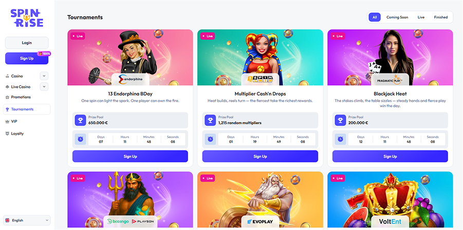 Spinrise Casino Tournaments