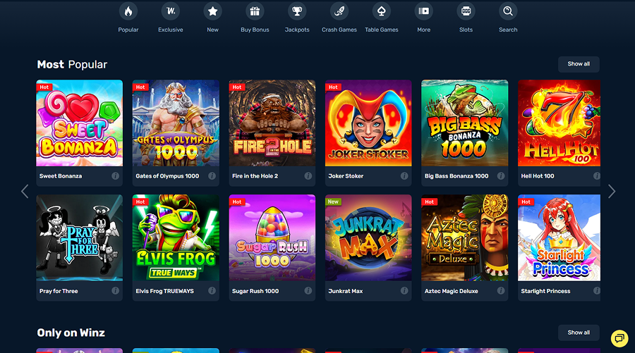 Winz Casino Slots