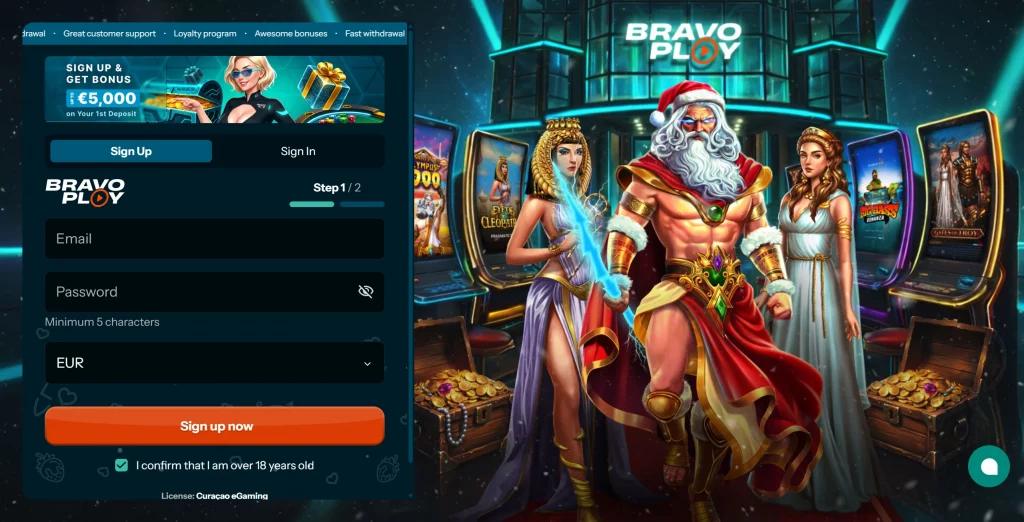 BravoPlay Casino Sign Up