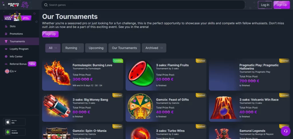 BravoPlay Casino Tournaments