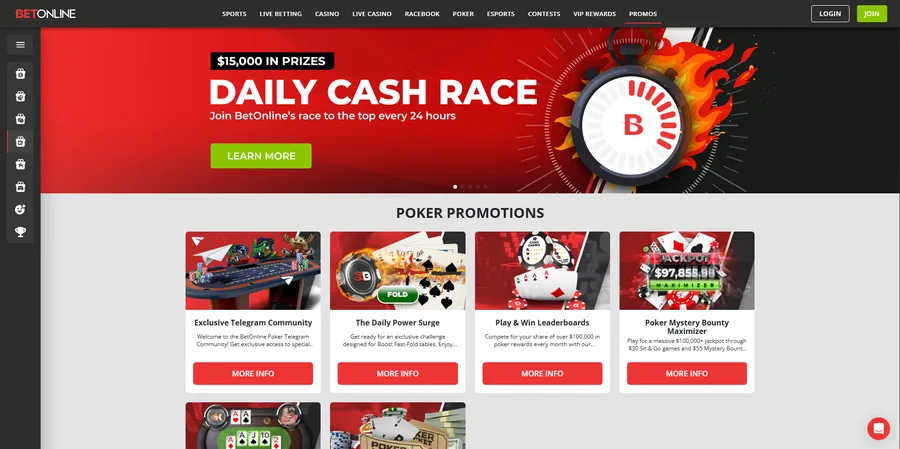 Bonuses and Promotions at Betonline Poker