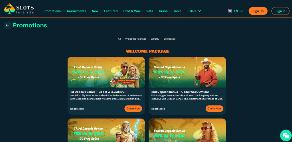 Best Bonuses at Slots Islands Casino
