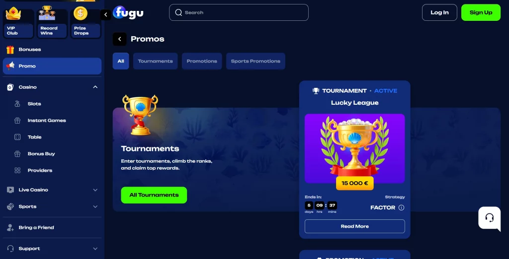 Fugu Casino tournaments