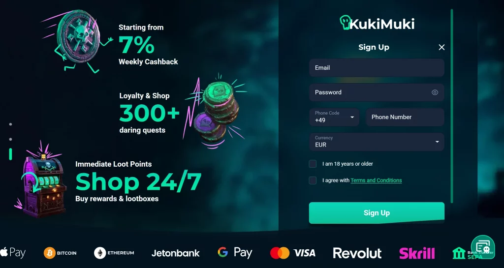 KukiMuki Casino sign up