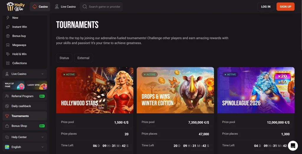 HollyWin Casino Tournaments