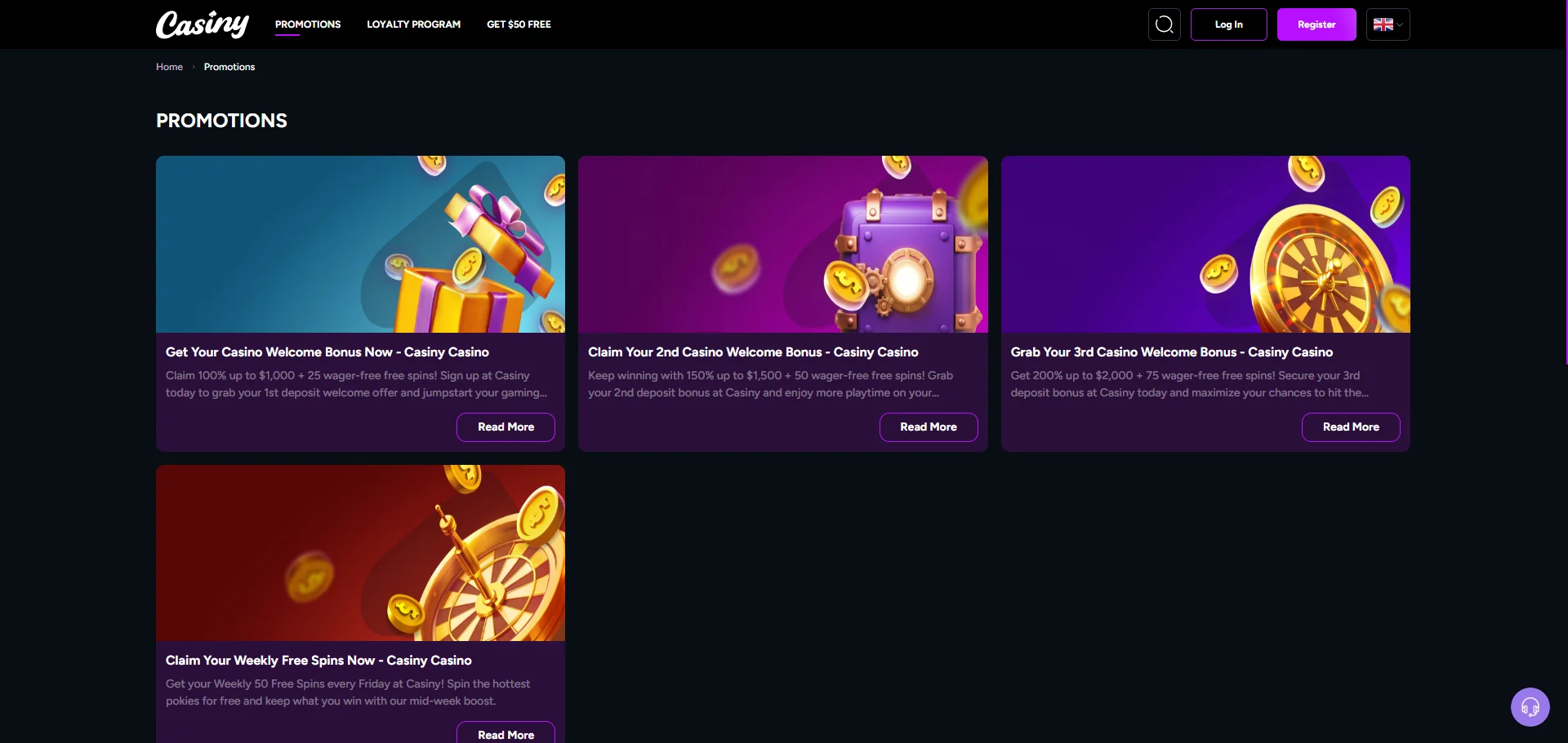 Casiny Casino bonuses