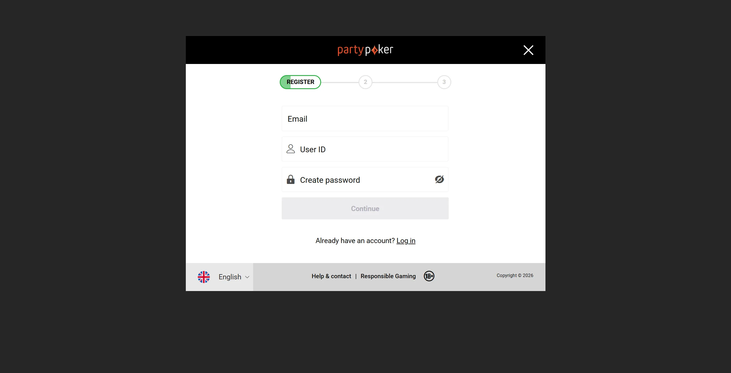 Register at PartyPoker