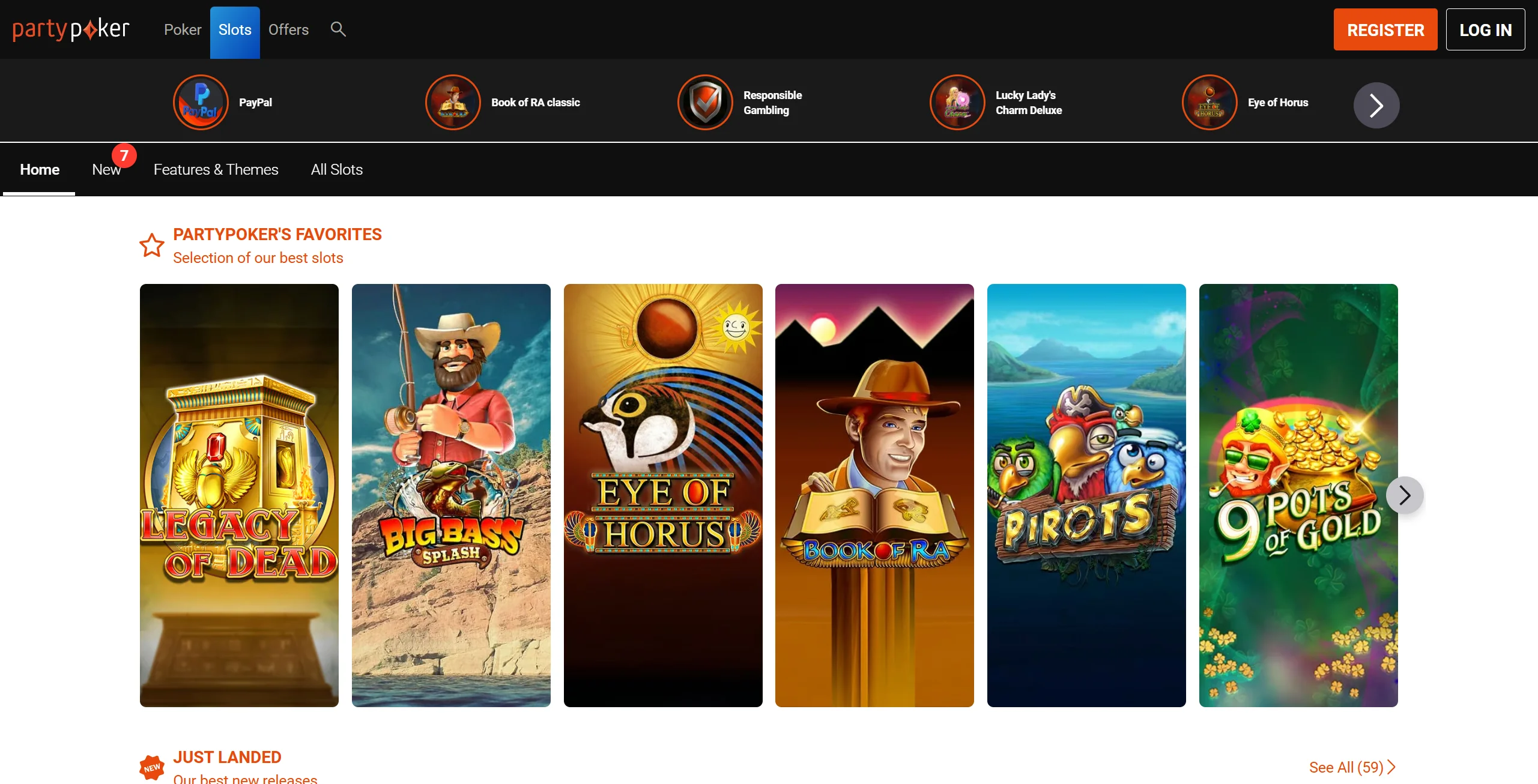 PartyPoker Room slots