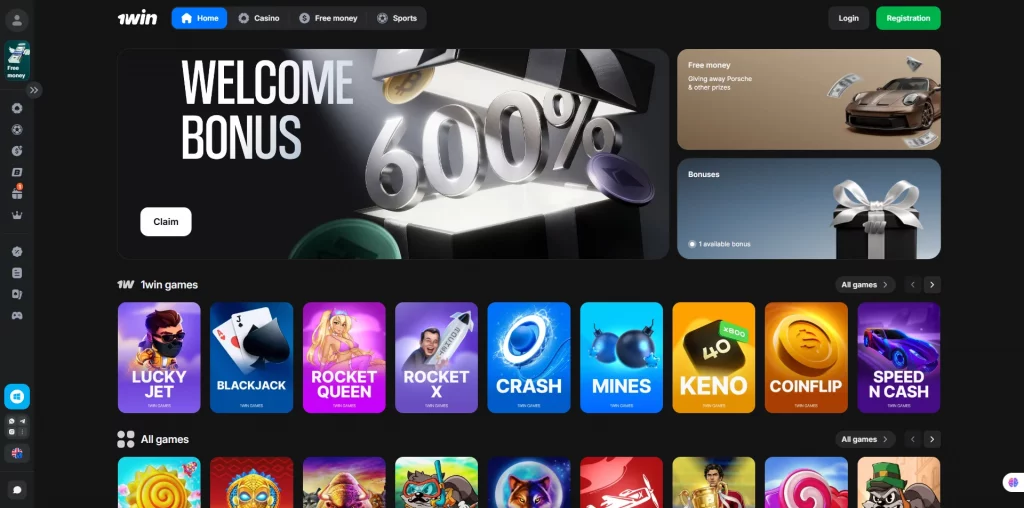 1Win Poker home page