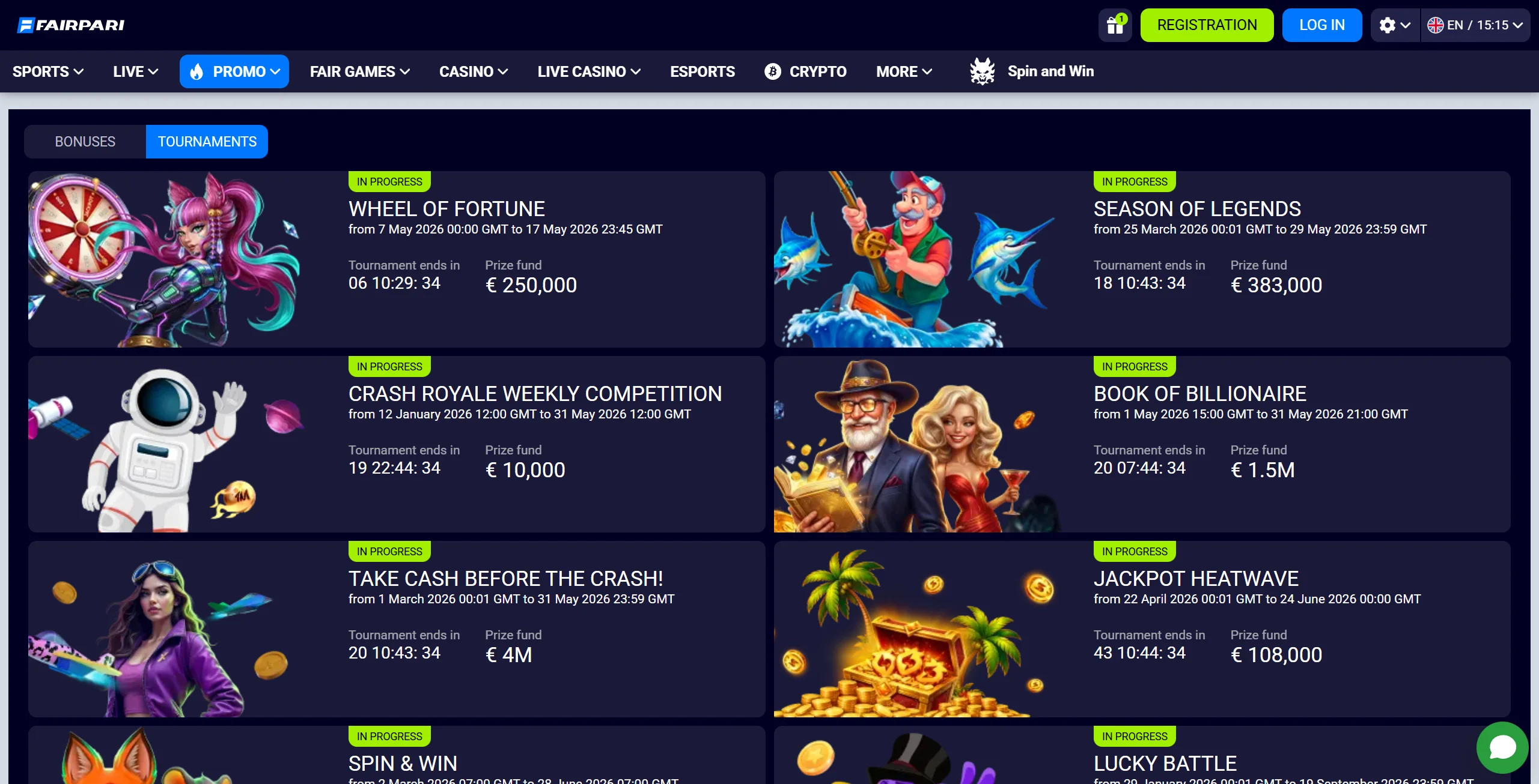 FairPari Casino tournaments