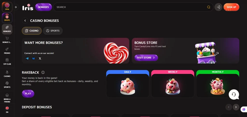 Iris casino bonuses