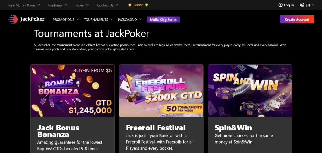 jackpoker room tournaments