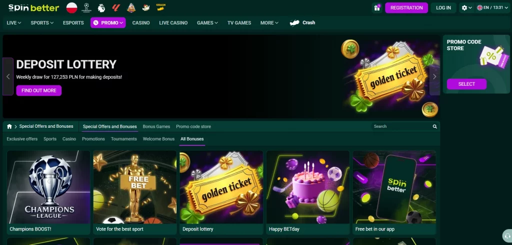 SpinBetter casino bonuses