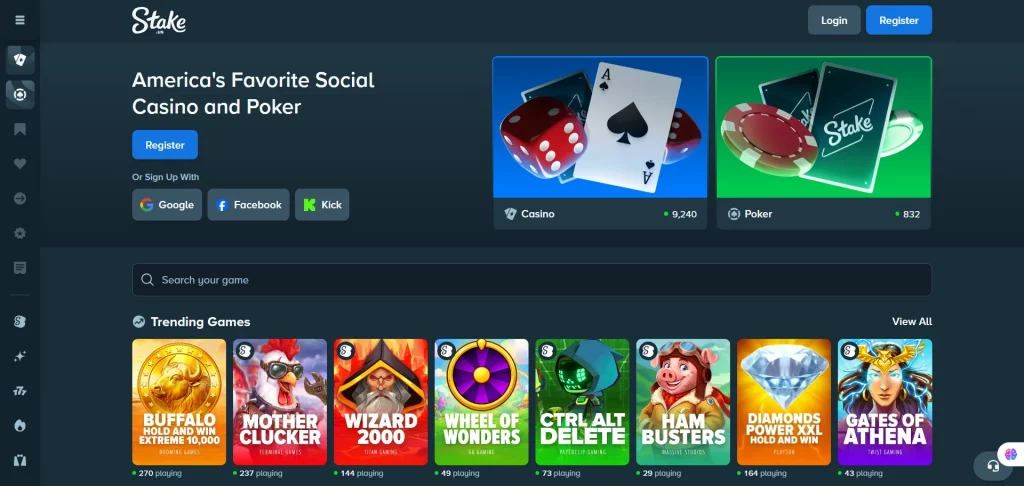 Stake Poker home page