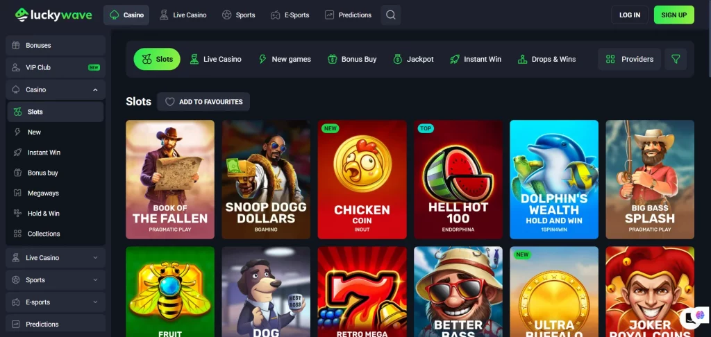 Luckywave Casino slots