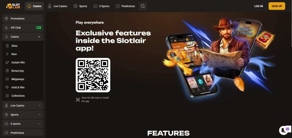 Slotlair Casino mobile