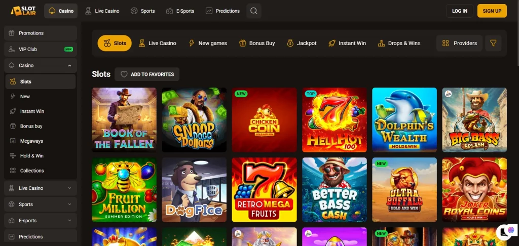 Slotlair Casino slots