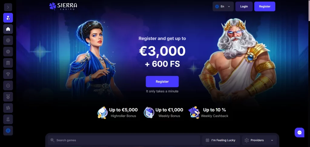 Sierra Casino home page