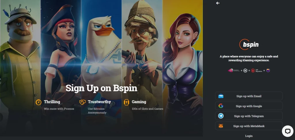 Bspin Poker sign up