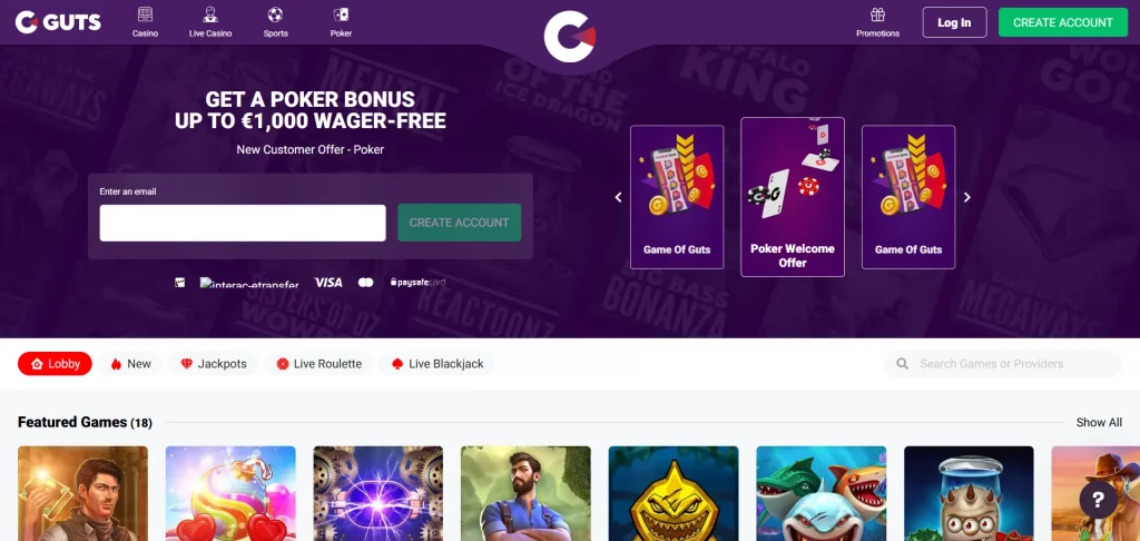 Guts Poker home page