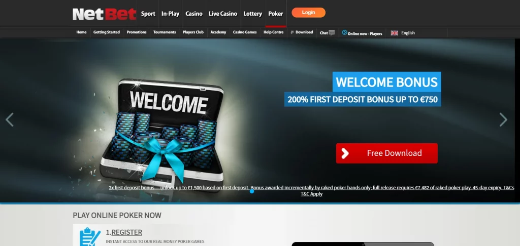 NetBet Poker home page