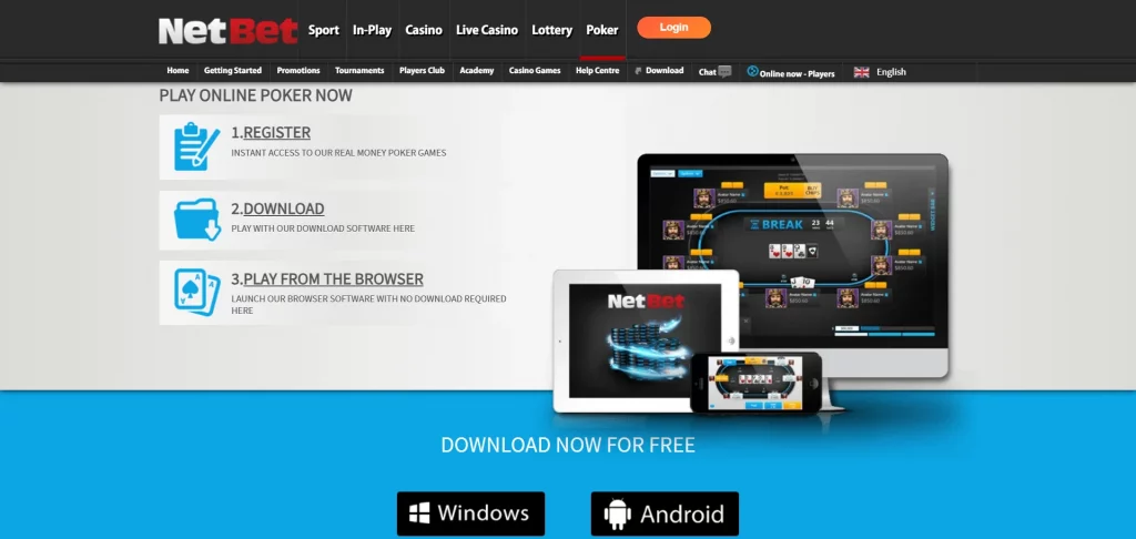 NetBet Poker mobile
