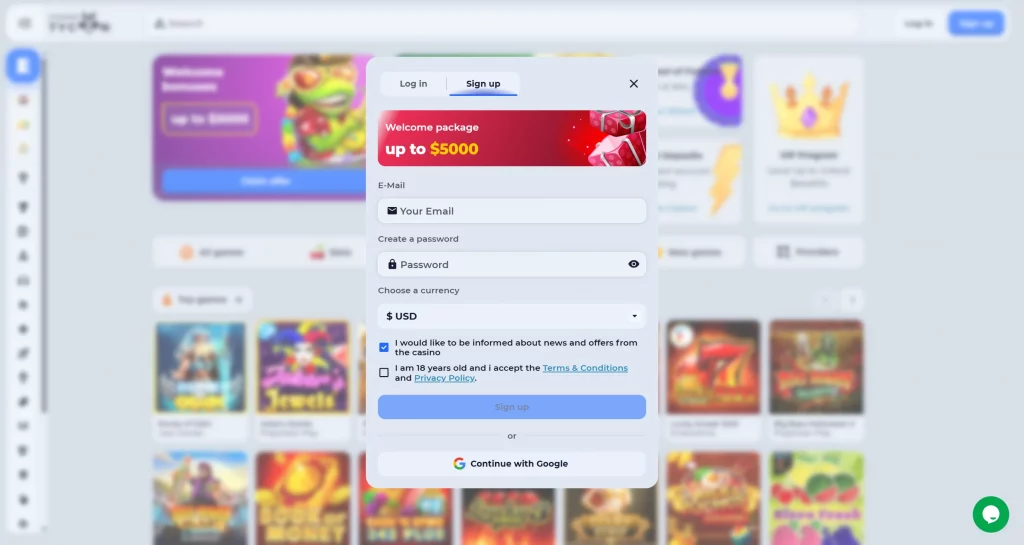 Tycoon Casino sign up