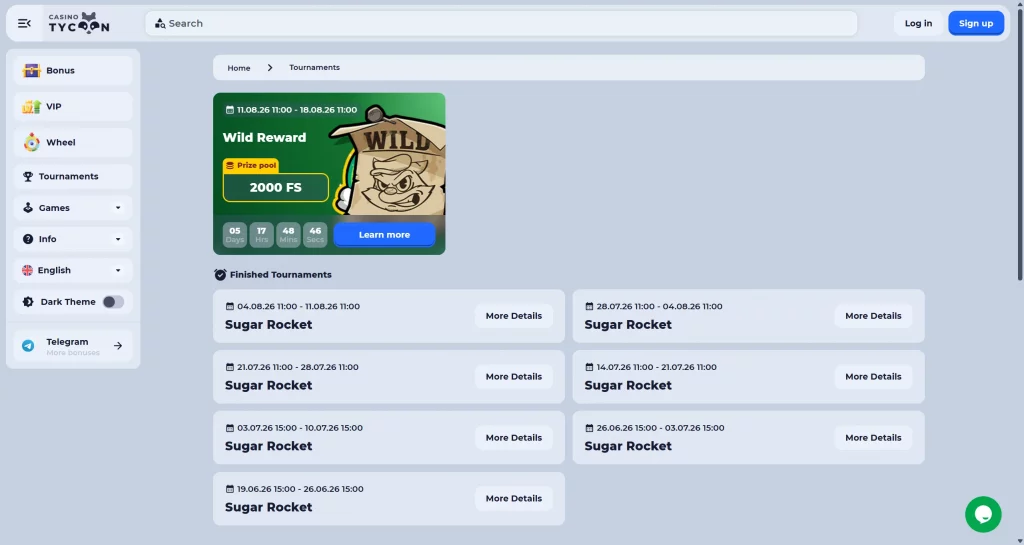 Tycoon Casino tournaments