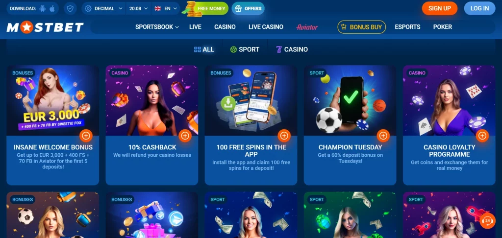 MostBet Casino bonuses