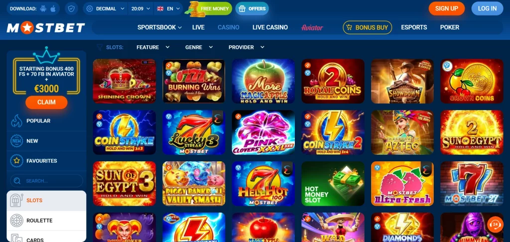 MostBet Casino slots
