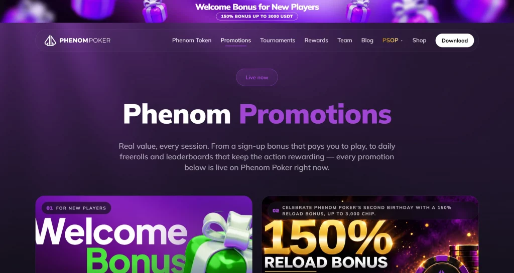 Phenom Poker Room promotions